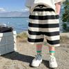 Boys Summer Striped Capri Shorts Loose Fit Breathable for Spring and Summer