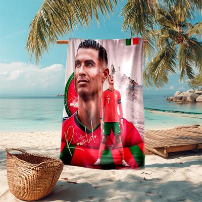 Ronaldo Portugal Football Legend Beach Towel Beach Portable For Travel Outdoor Pool Towel Seaside Swim Comfort Outdoor Picnic Beach Mat