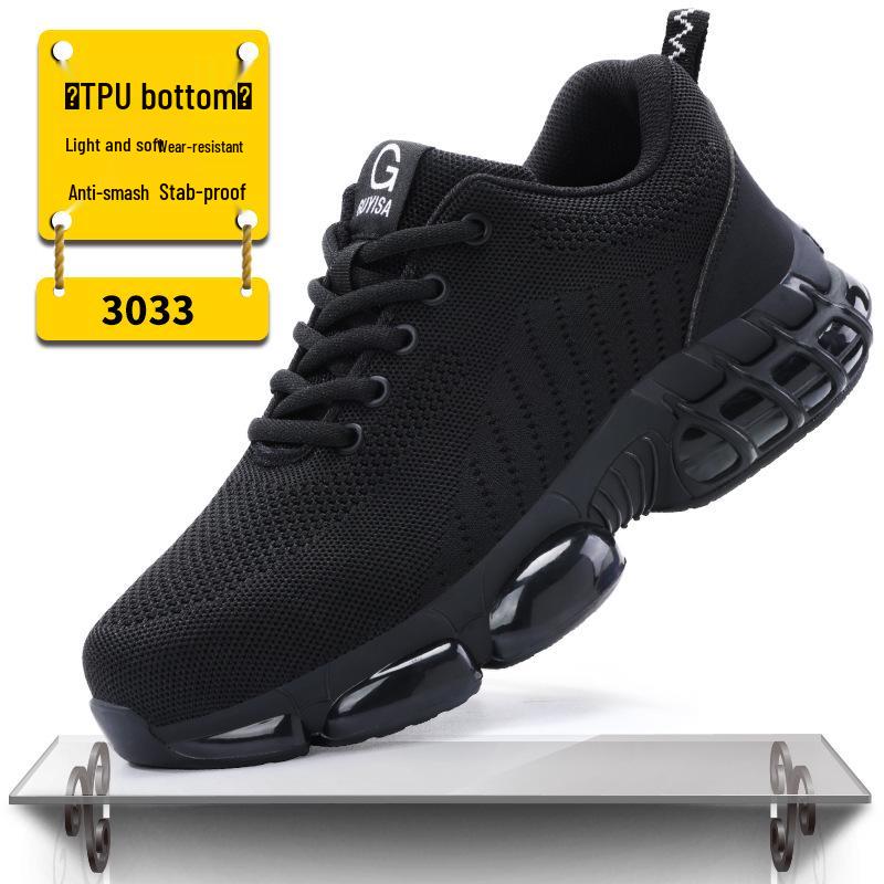 Men's Steel Toe Safety Work Shoes - Anti-Smash, Anti-Puncture, Wear-Resistant, Comfortable, Lightweight, Cross-Border Labor Protection.
