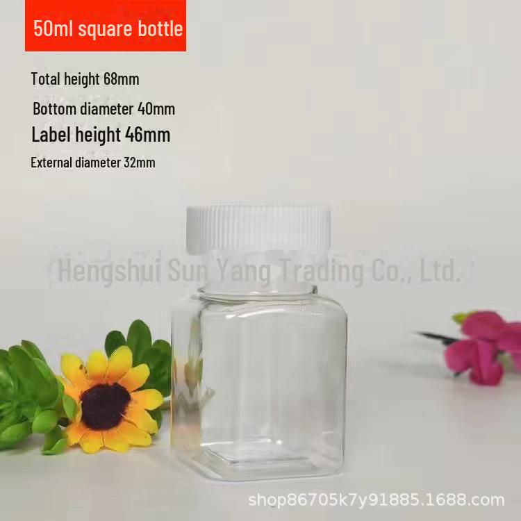 Clear Plastic Wide-Mouth Bottle with Lid for Capsules, Small Alcohol Samples, or Honey