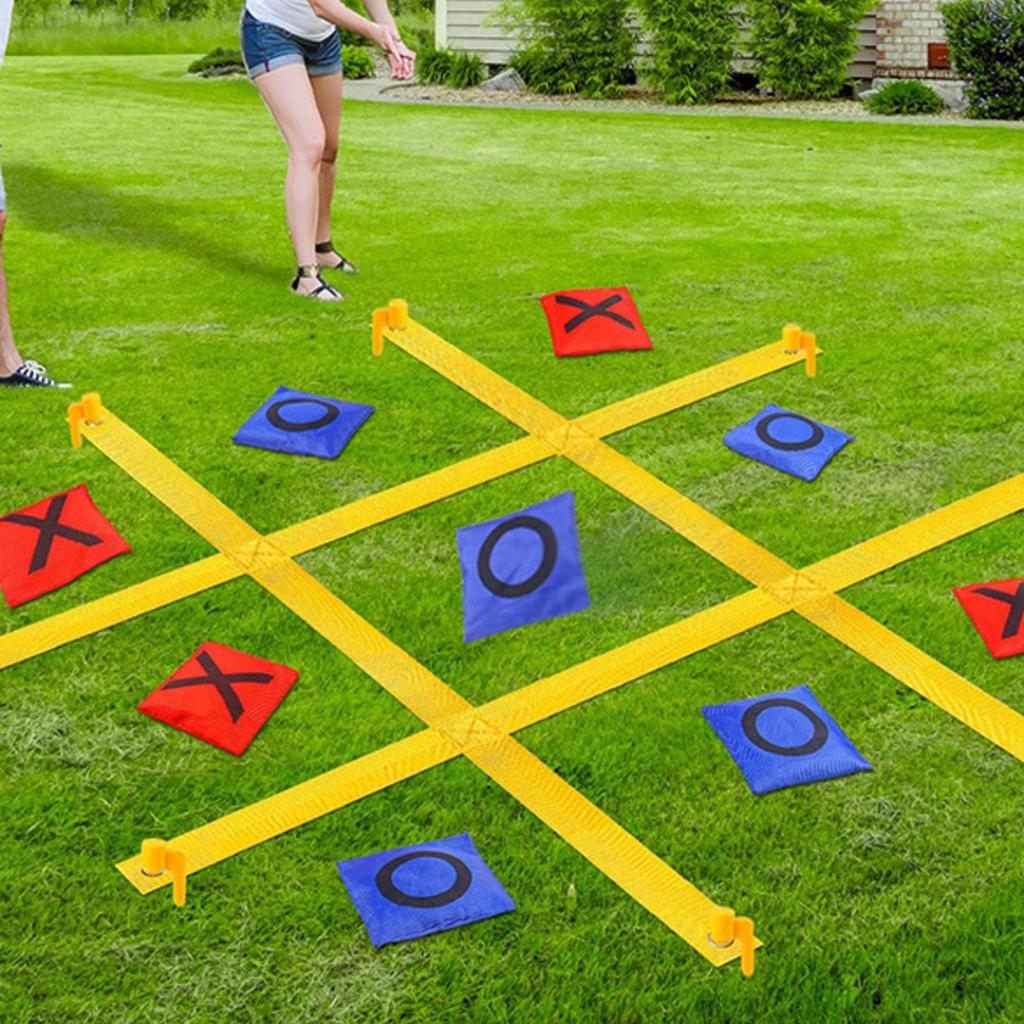 Noughts & Crosses-Toe Toss Game with Easy To Set Up for Park, Parties