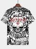 Skull Graffiti Print Men's Round Neck T-Shirt | 3D Summer Casual Wear for Outdoor Activities & Fitness | Comfortable Everyday Top with Bold Street Art