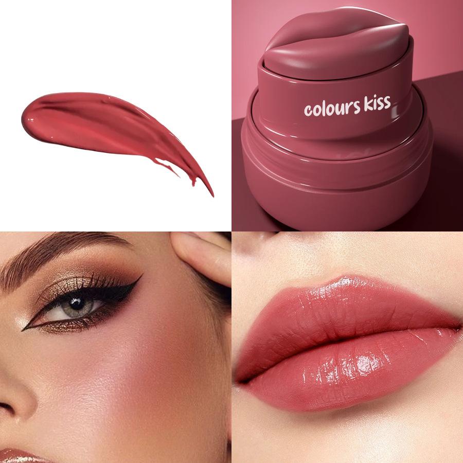 

PAGE VINE Round Multi Color Lip Palette 6 Color Lipstick Cheek Blush 4