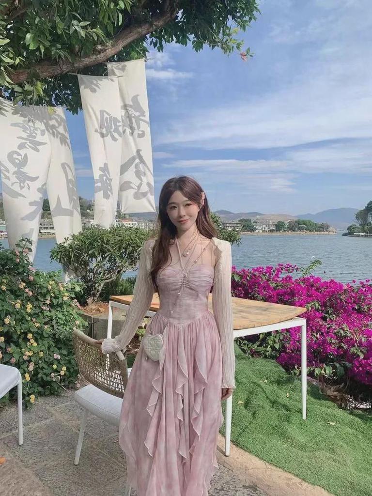 2024 Cherry Blossom Fairy-Style Irregular Hem Long Skirt - Summer Holiday Trend