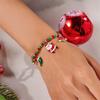 Christmas Bead Bracelet For Women With Santa Snowman Charms In Festive Gift Box