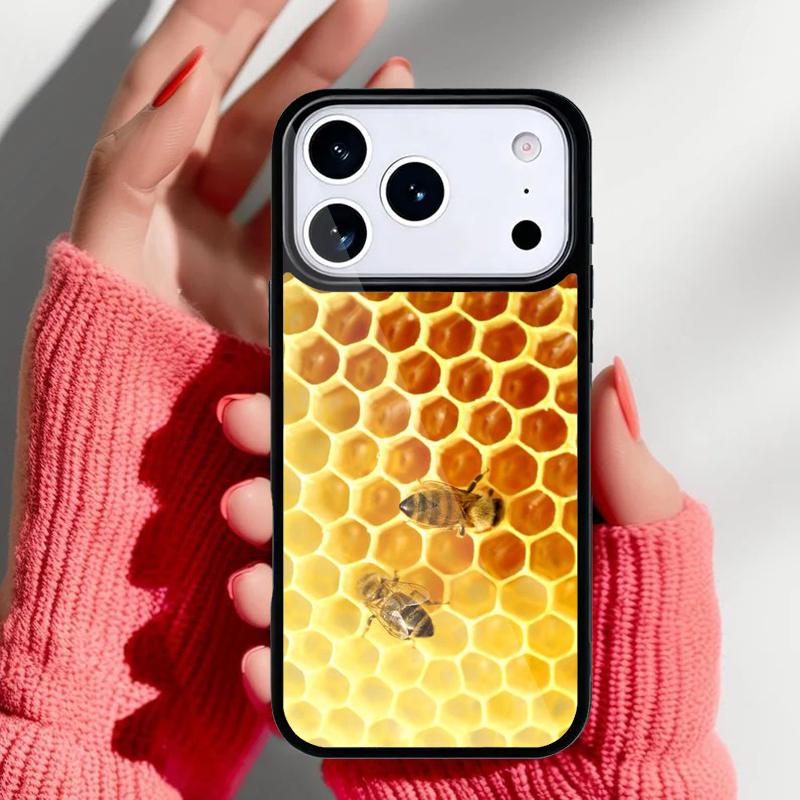 Bumble Bee Honeycomb Honey Phone Case for iPhone 17 16 15 14 13 Pro Max Back Cover for 12 11 Pro Coque