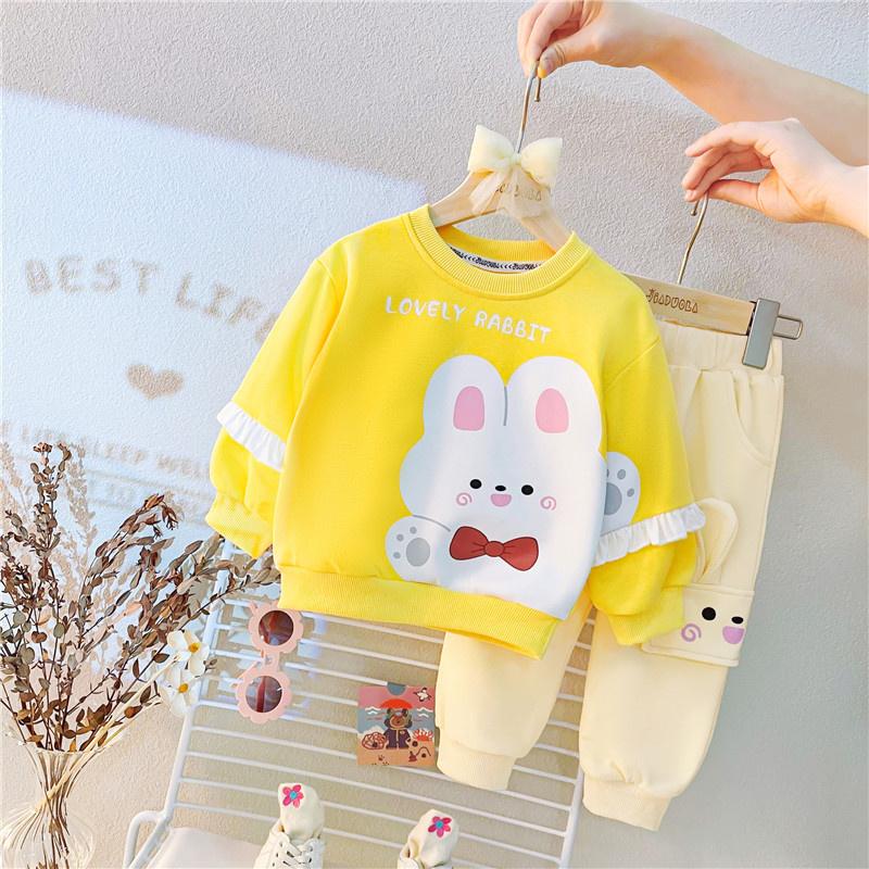 New Spring Autumn Baby Clothes Suit Children Girls Fashion Cartoon T-Shirt Pants 2Pcs/Set Toddler Sports Costume Kids Tracksuits