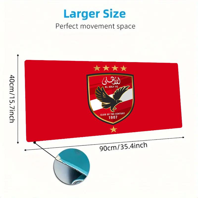 Al Ahly Sporting Club Mouse Pad, Large Gaming Desk Mat, Non-slip XXL Mousepad for Laptop & Tablet, Mini PC Playmat with Stitched Edges
