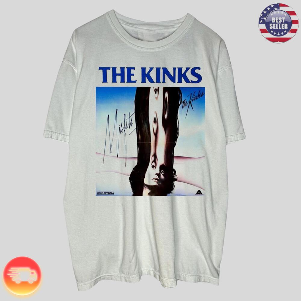 THE KINKS BAND Short Sleeve Heavy Cotton White Full Size Unisex Shirt S