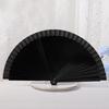 Wooden Folding Fan Solid Color Chinese Japanese Style Hand Fan Portable Wedding Dance Party Decorative Handheld Fan