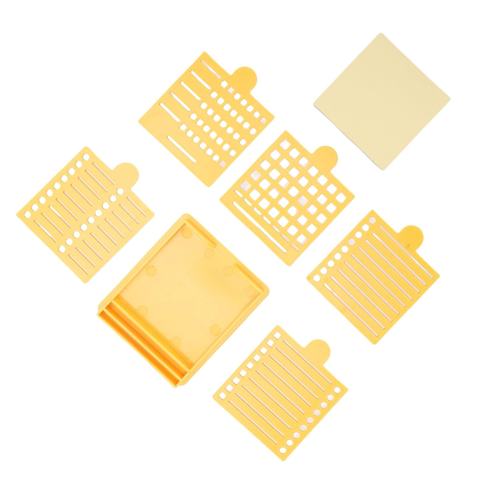 

Набор шаблонов для стикеров 5 трафаретов и 1 цветной блок для записей многоразовый держатель коробка для хранения для управления списком дел желтый