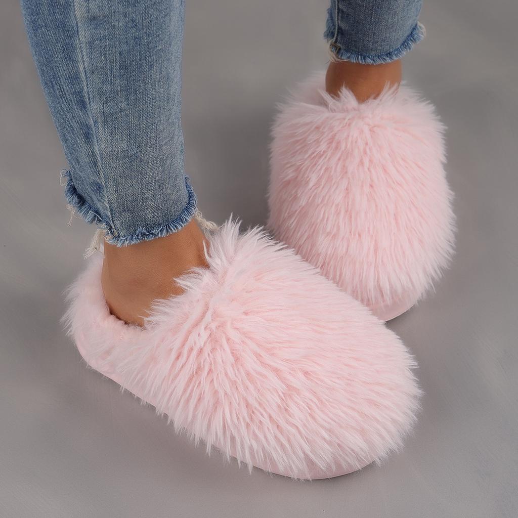 Women's Winter Plush Slip-On Slippers Warm Non-Slip Indoor House Shoes for Cold Weather Warm Slippers(Order A Size Up)