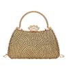Borsa Decorativa Brillante Dorata con Strass per Donna Moda Temperamento Elegante Lusso Borsa da Sera
