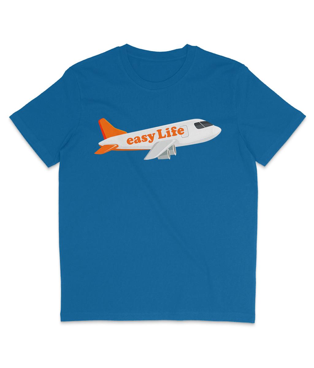 easy Life - Aeroplane- Organic T-Shirt Mens Womens Tees Top - Leicester - Jazz - Pop - easyJet L