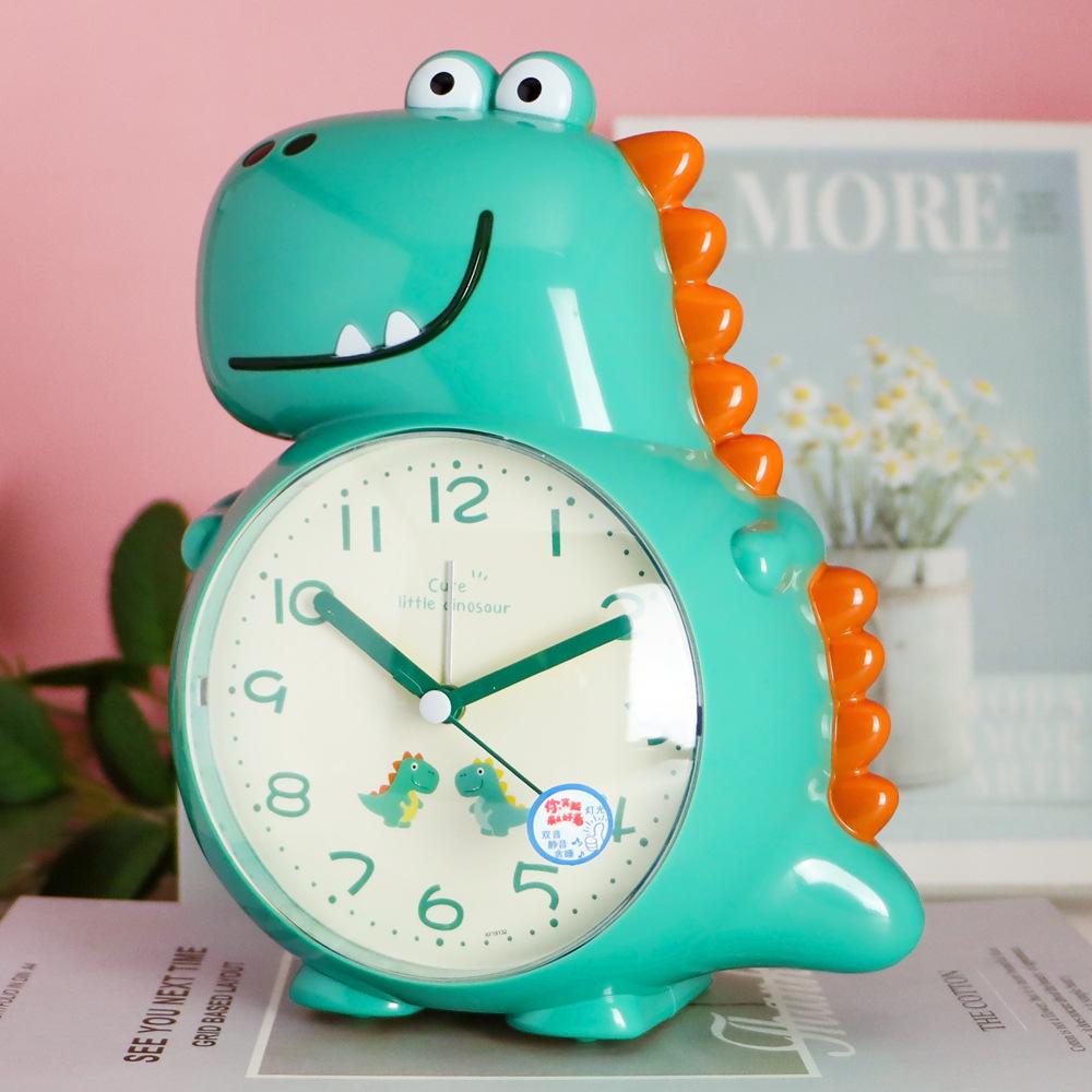 

Children s Dinosaur Voice Music Alarm Clock Night Light Integrated Bedside Silent Scan Snooze Clock Silent Scan Seconds