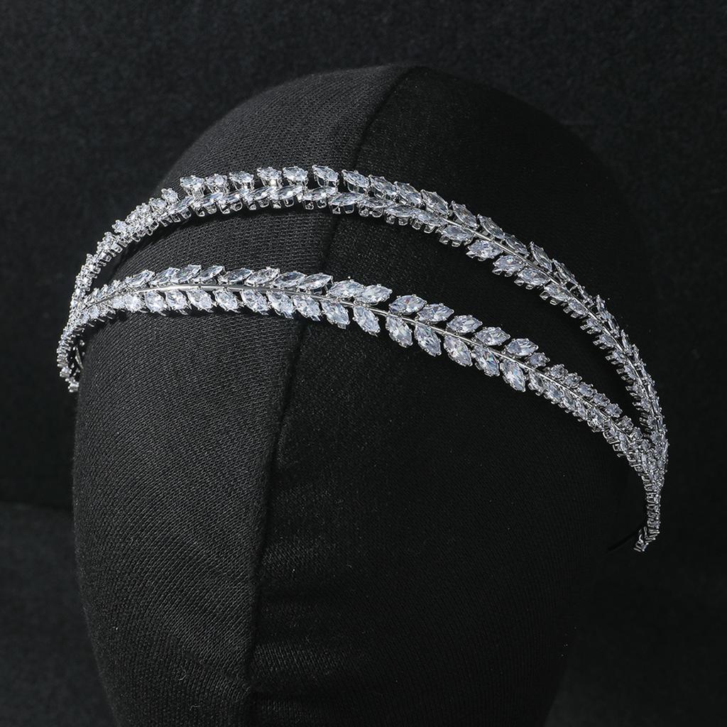 Luxus Braut Diadem Hochzeit Haarband Zirkonia Braut Haarband Diademe und Kronen für Frauen Party Abschlussball Haarschmuck Kopfschmuck