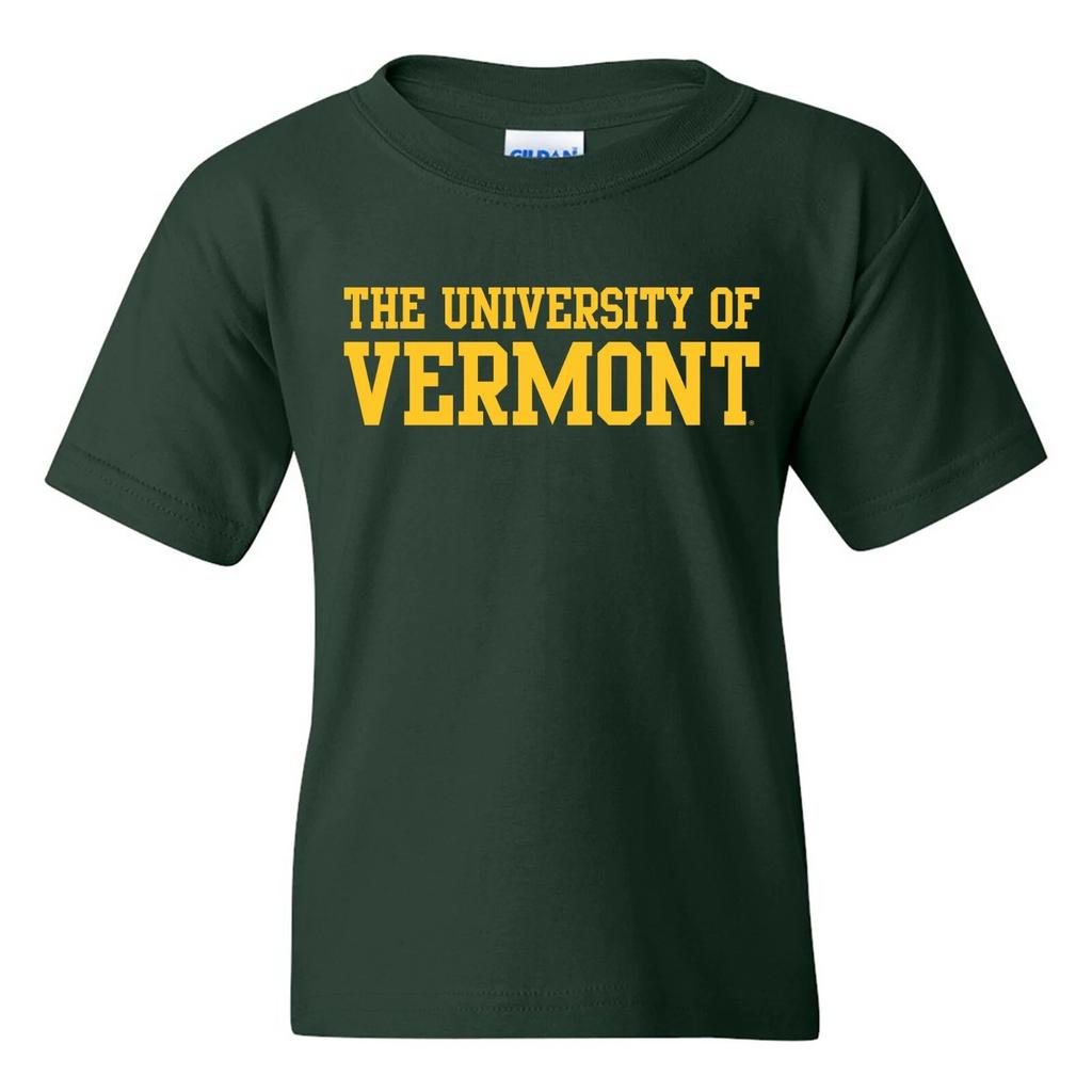 Vermont Catamounts Basic Block Youth T-Shirt - Forest
