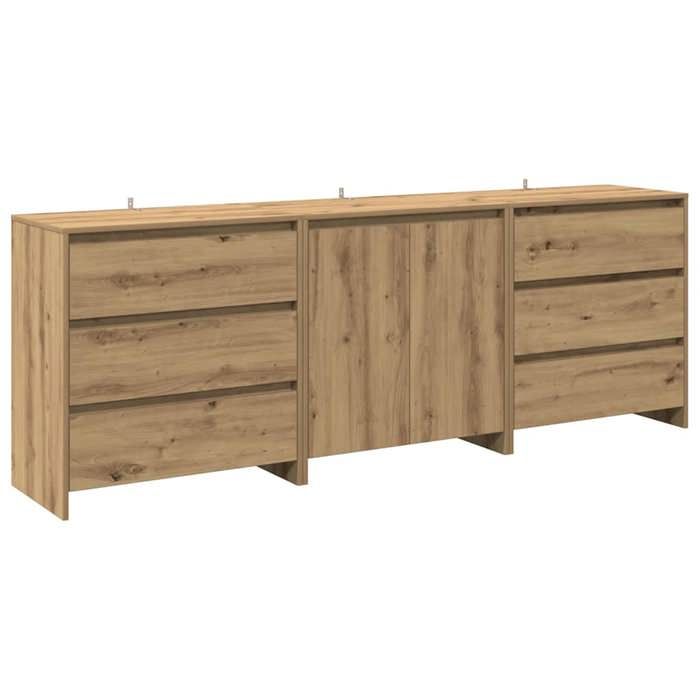 VidaXL Buffet 3 pcs chêne artisanal bois d'ingénierie 3329180