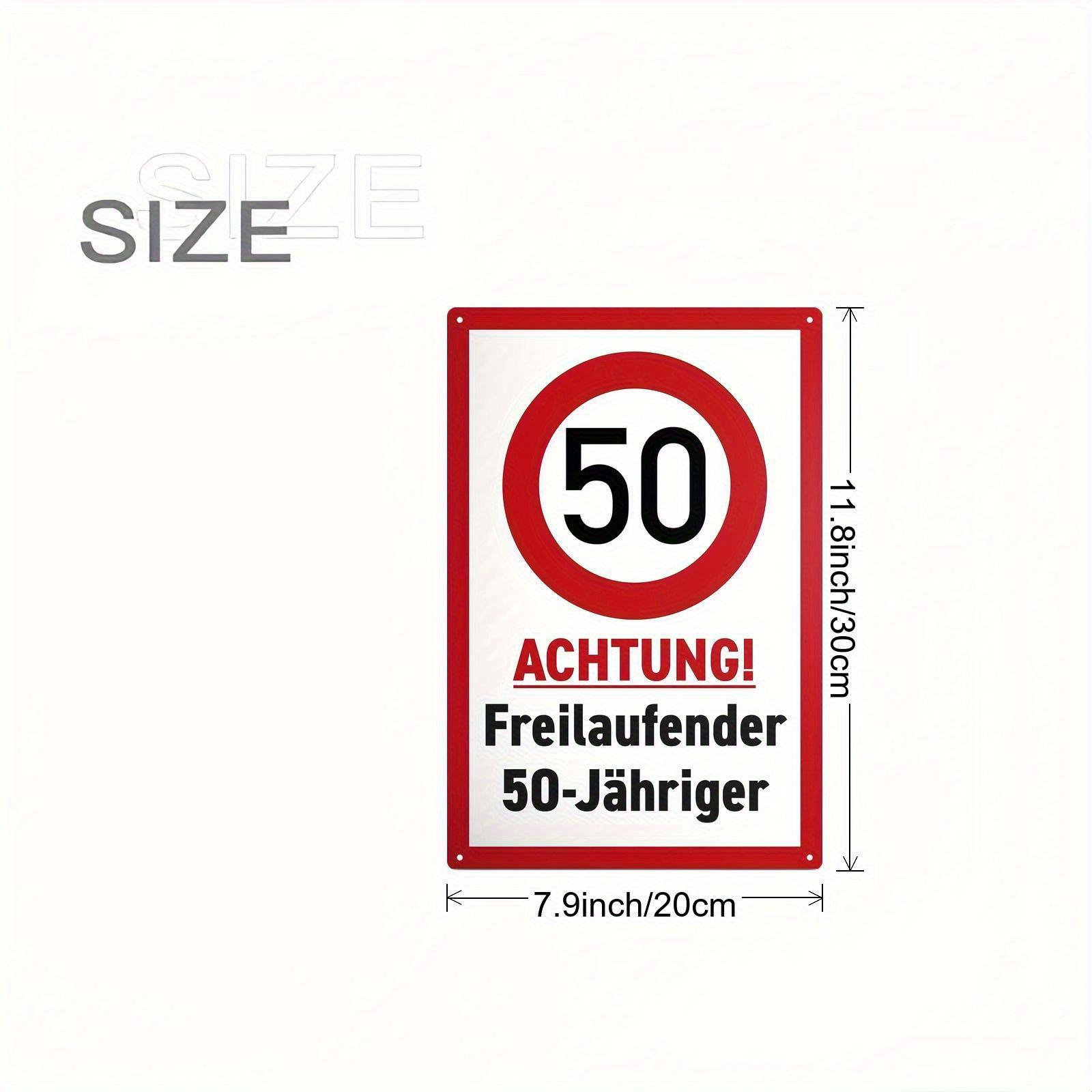 Funny th Birthday German DrivingThemed Sign  Achtung Fahren Lassen (Attention Drive No)  HeavyDuty Iron Wall Plaque 20x30cm（7.8x11.8inch）