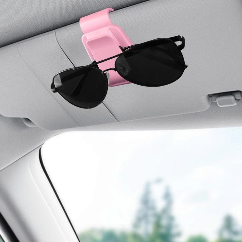 Multifunction Sun Visors Glasses Case with Secure Clamp Soft Lined Automobile Eyewear Organizers Eyeglasses Mount for Car