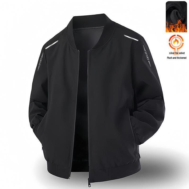 Męska bluza z kapturem na pluszowym podbiciu, z kołnierzem stojącym - Jesień/Zima, Przyjazna dla skóry, Codzienna, Wygodna, Modna.