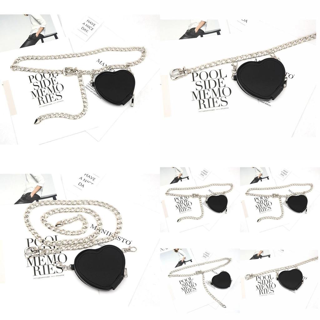 Fashion Metal Women Waist Chain With Detachable Heart Shaped Bag Pendant For Women Casual Use