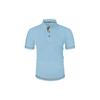 Men's Summer Ice Silk Fiber Short Sleeve T-shirt - Breathable Striped Casual Top with Classic Collar and Button Details