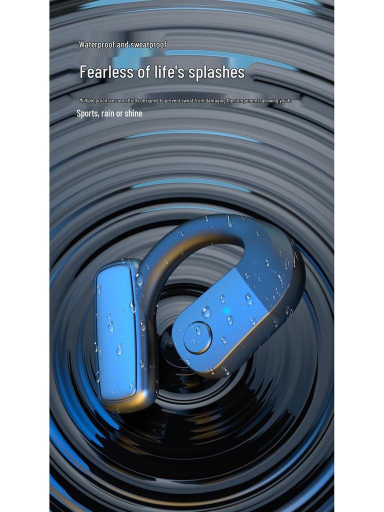 Universal Left/Right Ear-Hook Wireless Bluetooth In-Ear Headphones for Sports, Running, Driving, Cycling, and Food Delivery.