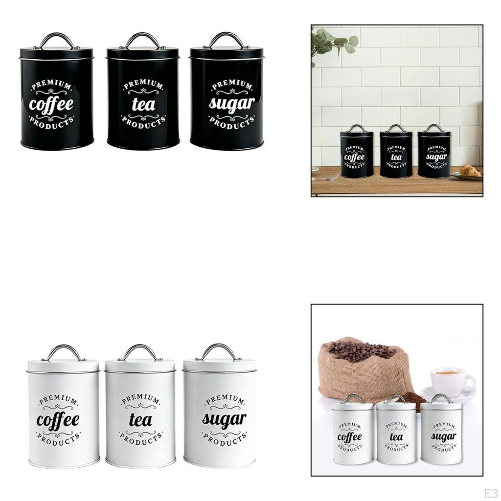 Coffee Tea Sugar Container Food Storage Jar Flour Kitchen with Lids Gadget Dining Room