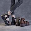 Damen Vintage Plateau Römersandalen