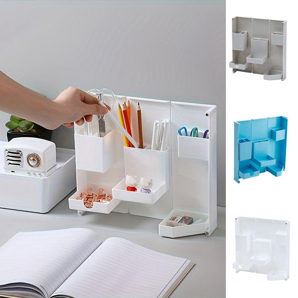 

Магнитная присоска Складная стоячая коробка для канцелярских принадлежностей Пластиковый контейнер для хранения косметики Настольный