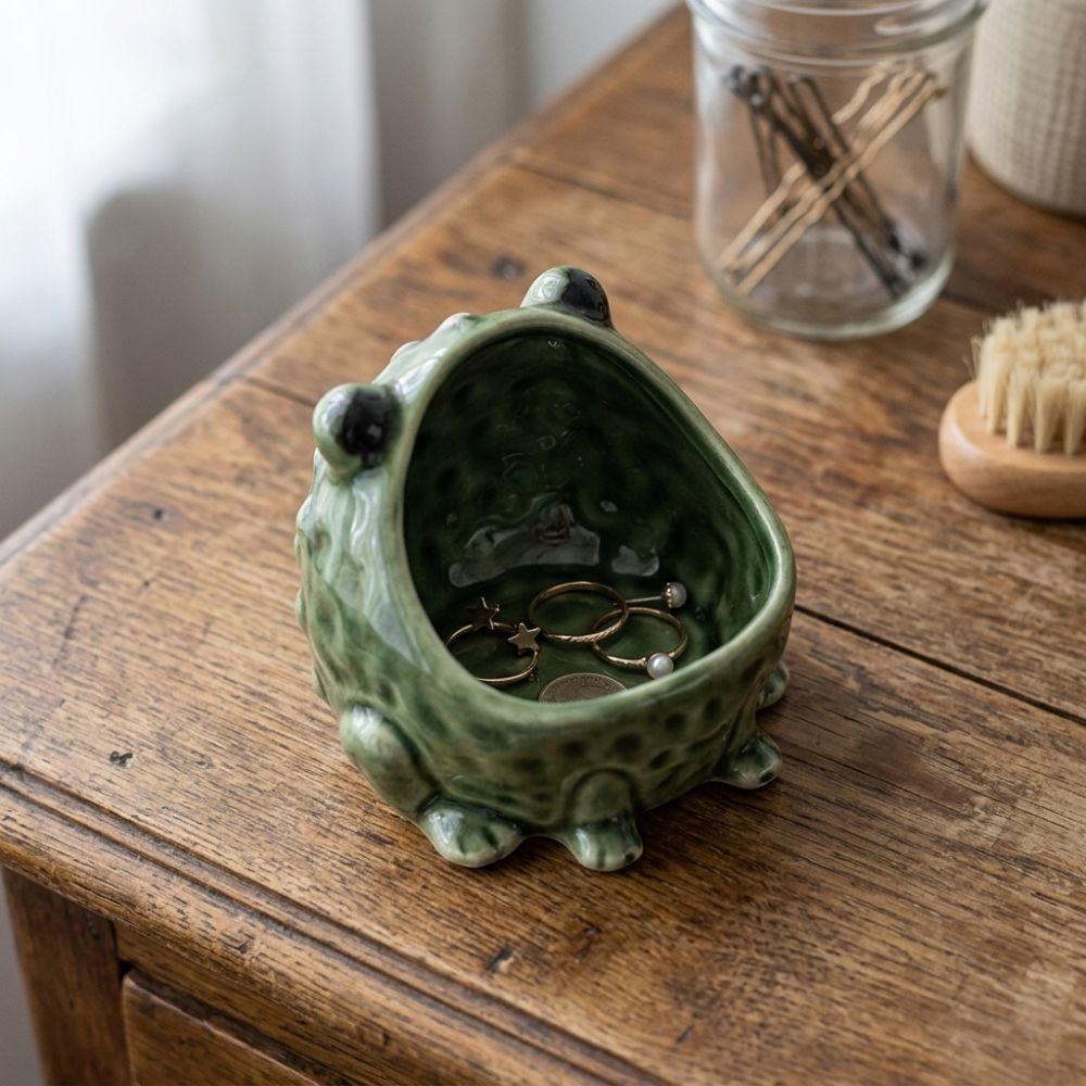 Modern Artistic Cute Frog Jewelry Box Funny Frog Shape Storage Box  Bookshelf