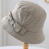 Bucket Hat Bow Tie Plaid Bucket Hat Spring Summer Autumn Windproof Versatile Adult Women's Hat Classic On the New
