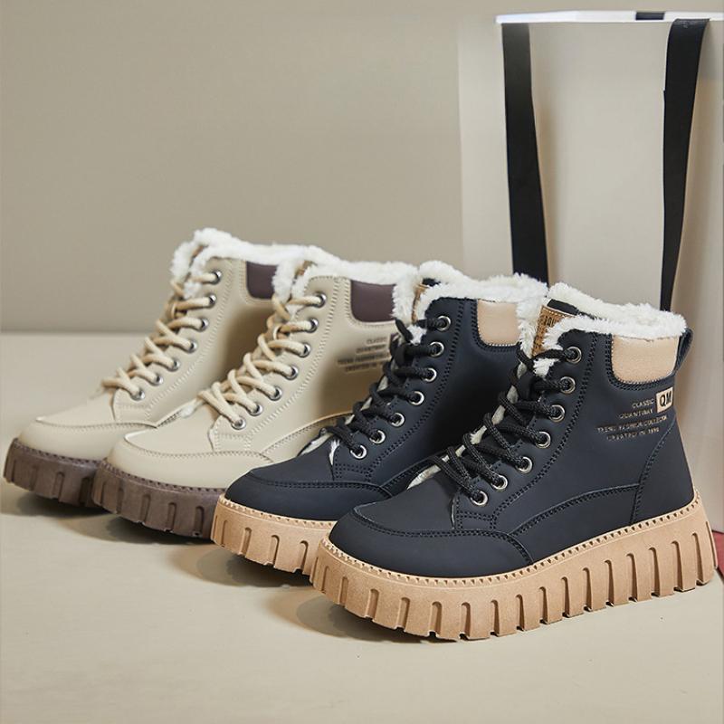 Damen neue Winter High-Top Stiefel Samt warm rutschfester Schuh Lässiger vielseitiger Schneestiefel Mode Damen Baumwollschuhe Botas mujer