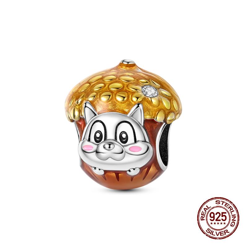 Autumn Charms Copper Brown Squirrel Pumpkin Bees Charms Beads Fit 3Mmoriginal Bracelets Diy Jewelry Warm Gifts