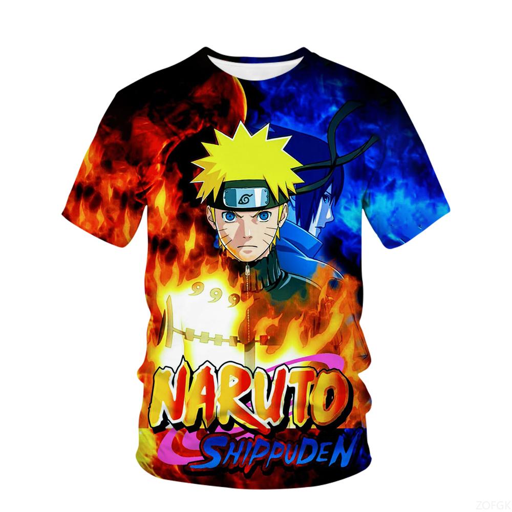 Summer Novelty Cartoon Anime Ninja 3D Print Short Sleeved Children's T-shirt Boys' Top