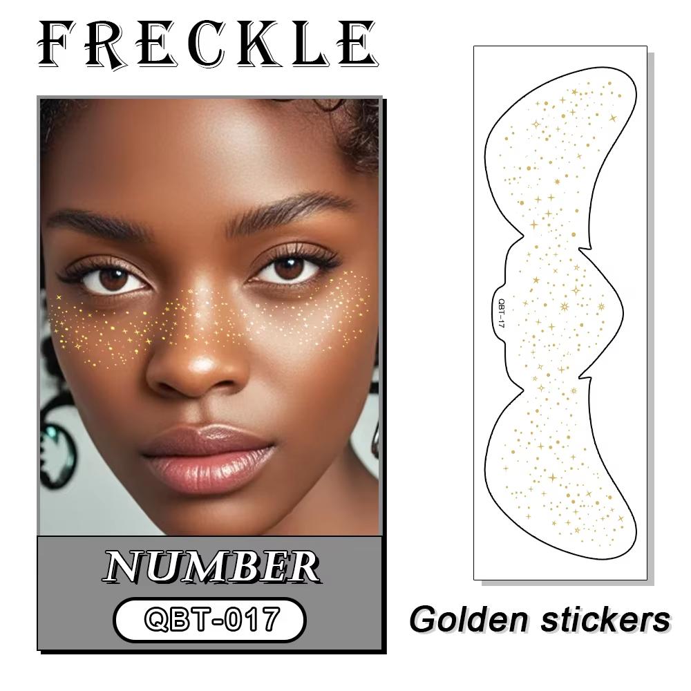 Custom Freckles Face Makeup Patches Sticker Temporary Tattoo Glitter Silver Freckles Face Tattoo