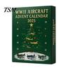 Collector Advent Calendar WWII Aircraft 2025 24-Day Christmas Countdown with Unique Holiday Decor 24 Fighter Warbirds Pendants Miniature Gifts