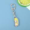Cartoon Kawaii Banana Cat Key Chain Creative Bread Heart Keyring Key Holder Keys Bag Diy Zircon Gift For Friends Kids
