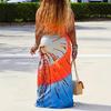 2026 European and American Cross-border Amazon New Wish Summer Loose Women's Temperament Large Size Printing Tie-dye Dress