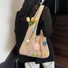 Crochet Mesh Beach Toted Bag,Bohemian Vacation Handbags Aesthetic Knit Shoulder Bag for Women Travel Bag KTB
