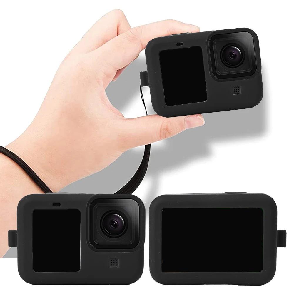 Weiche Silikon-Schutzhülle für GoPro Hero 12 11 10 9 Kamera Vollabdeckung Schale Schutzhülle mit Lanyard für GoPro 12 11 10