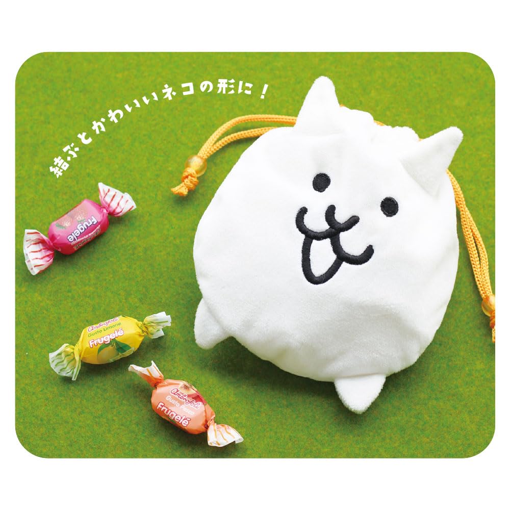 Tees Factory "The Battle Cats" Plush Drawstring Bag, Cat, Approx. H170 X W155mm (excluding Paws), ND-5530465NK