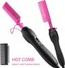 Pink Hot Comb Hair Straightener Ceramic Electric Pressing Comb Portable Curling And Straightening Anti-Scald Beard Straightener