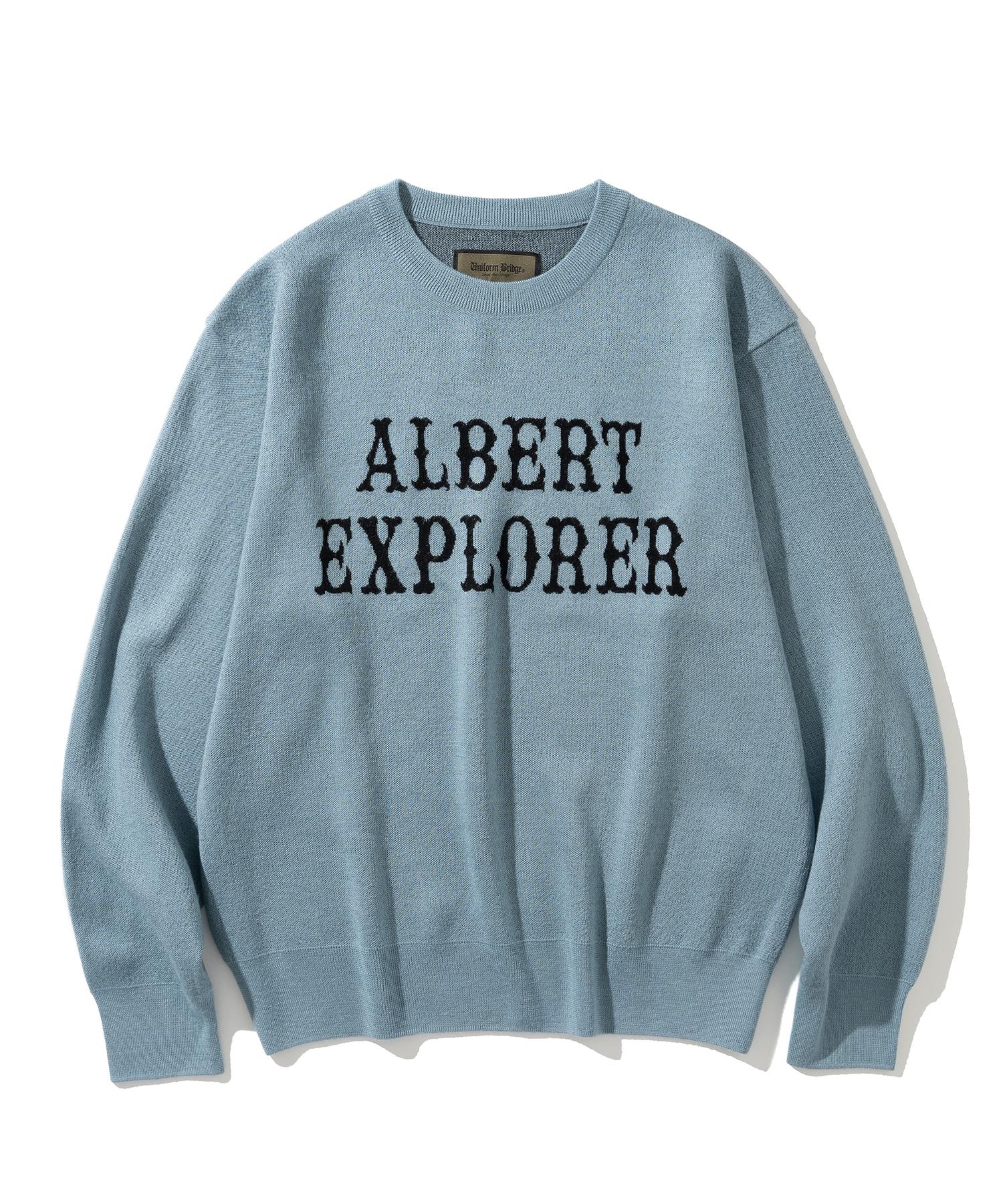 Uniform Bridge Ae Logo Crew Neck Knit Light Blue M