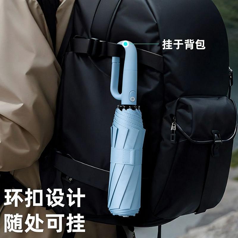 Umbrella ring buckle automatic folding enlarged reinforcement sunscreen windproof rainstorm durable portable hiking umbrella men and women