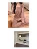 2025 Korean Women's Pajamas with Bra Pads: Knitted Long Sleeve & Pants, Plus Size, for Spring, Autumn, Winter
