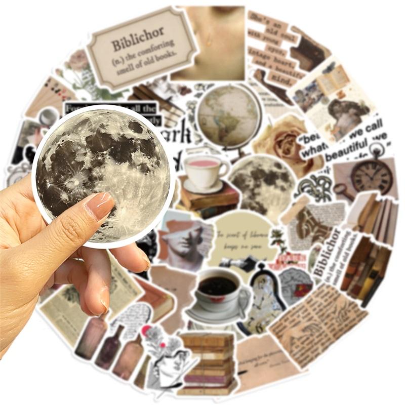 10/30/50PCS Vintage Dark Collage PVC Sticky Sticker Aesthetic Stationery DIY Decoration Scrapbooking School Supplies