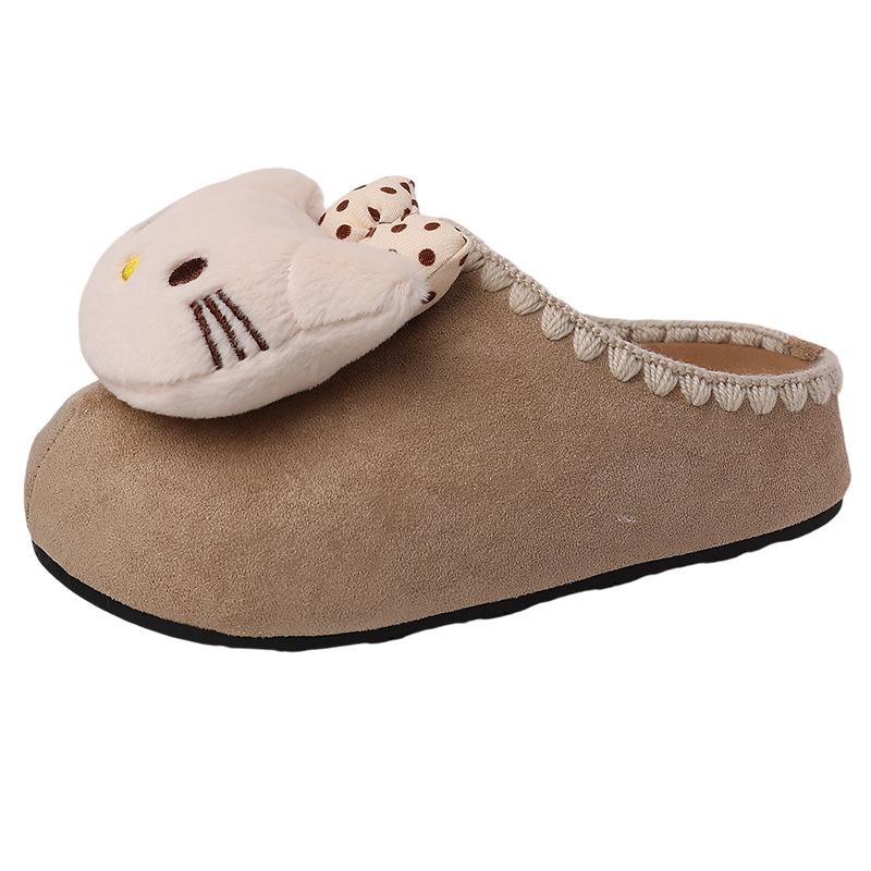 Three-dimensional Cat Bag Head Versatile Casual Slippers Women's Autumn and Winter Retro Cute Cartoon Outer Wear Thick-bottomed Bag Head Mop