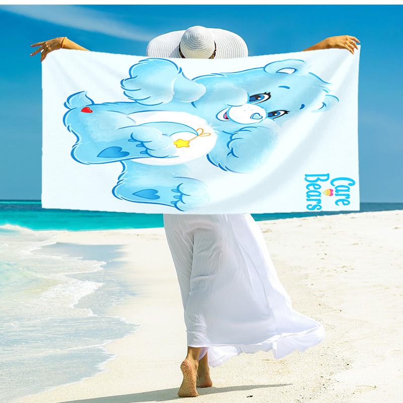 1pc Rainbow Heart Bear beach towel,quick drying absorbent beach towel,outdoor sports swimming beach towel,Soft and comfortable Y73035